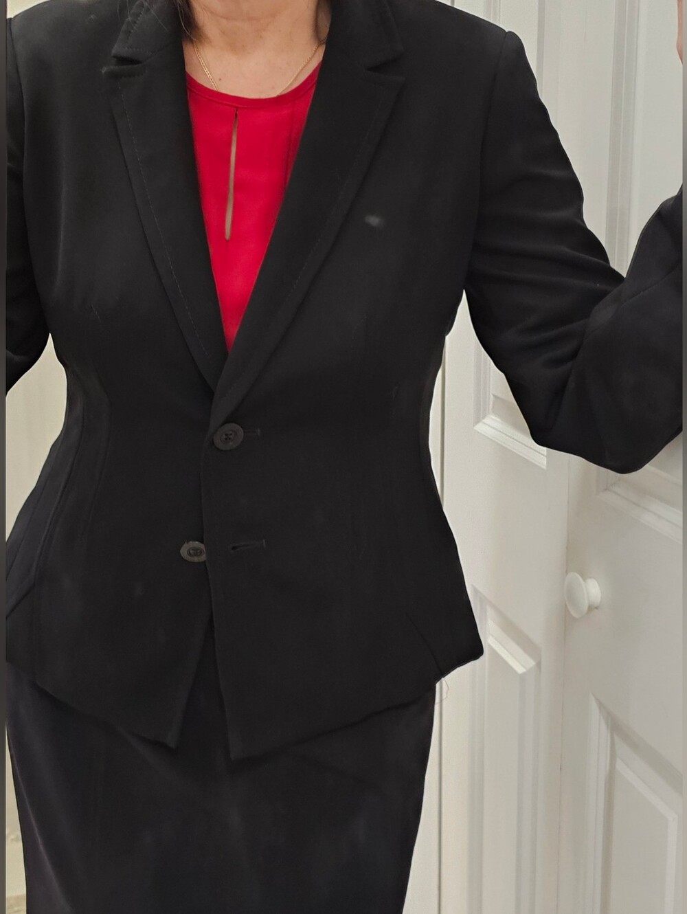Calvin Klein Black Tailored Blazer with Notched Lapel